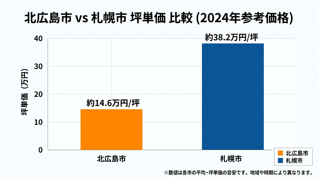 北広島市 札幌市 坪単価 比較
